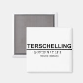 Terschelling Coordinaten - Koordination Terschelli Magnet (Vorderseite/Rückseite)