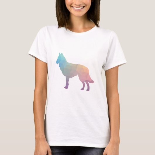Tervuren Dog Geometric Muster Silhouette Pastel T-Shirt (Vorderseite)