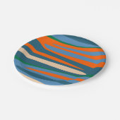 Terzo Stripes Retro Modernes Abstraktes Muster Pappteller (Schrägansicht)
