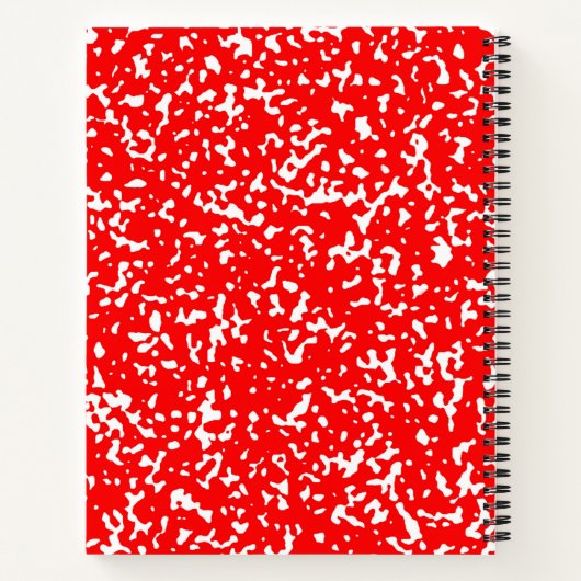 Tesimart | Rotes Design Spiralkomposition Notebook Notizblock (Rückseite)
