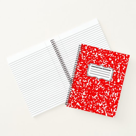 Tesimart | Rotes Design Spiralkomposition Notebook Notizblock (Innenseite)
