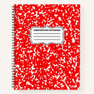 Tesimart | Rotes Design Spiralkomposition Notebook Notizblock
