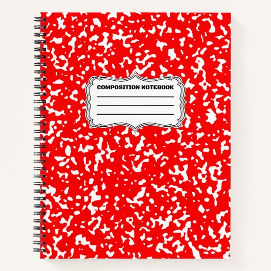 Tesimart | Rotes Design Spiralkomposition Notebook Notizblock (Vorderseite)