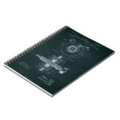 Tesla AC Motor Blueprint Notizblock (Linke Seite)