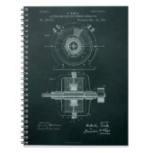 Tesla AC Motor Blueprint Notizblock (Vorderseite)