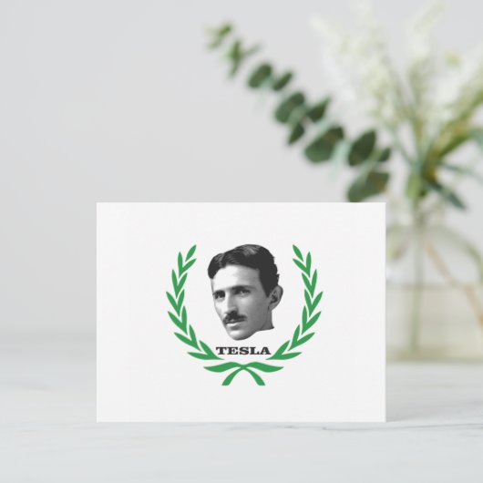 Tesla als Nächstes Postkarte (Stehend Vorderseite)