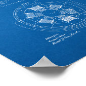 Tesla Alternating Motor Patent - Blueprint Poster (Ecke)