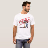 Tesla-Auto in roter Farbe T-Shirt (Vorne ganz)