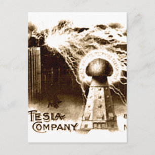 Tesla-Briefkopf Postkarte