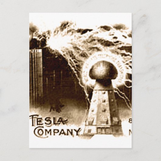 Tesla-Briefkopf Postkarte (Vorderseite)