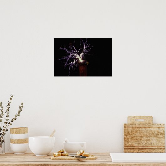 Tesla Coil arcing Poster (Küche)