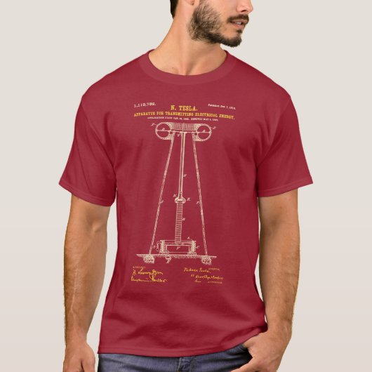Tesla Coil Maroon T-Shirt (Vorderseite)