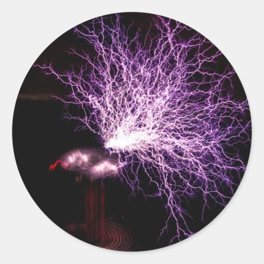 Tesla Coil Plasma Runder Aufkleber (Vorderseite)