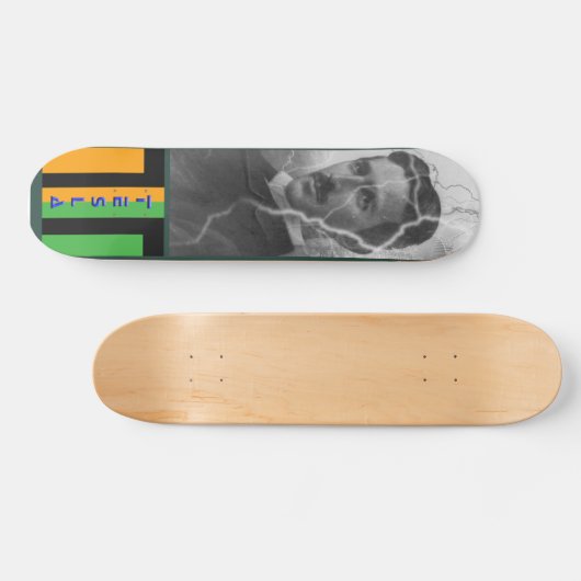 Tesla, der Blitz-Mann Skateboard (Horizontal)