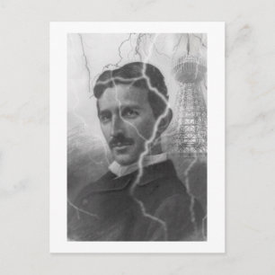Tesla, der Blitzmann Postkarte