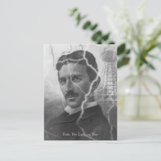 Tesla, der Blitzmann Postkarte (Stehend Vorderseite)