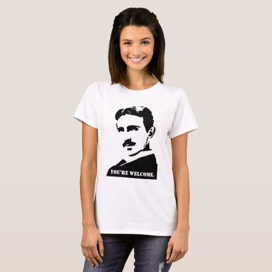 Tesla (Du bist willkommen) T-Shirt (Vorne ganz)
