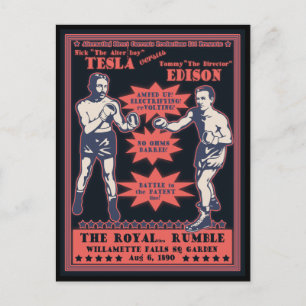 Tesla / Edison Postkarte