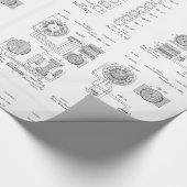 Tesla Elecro-Magnet Bewegungspatent US381968 p 1-4 Geschenkpapier (Ecke)