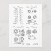 Tesla Elecro-Magnet Motorpatent US381968 p 1-4 Postkarte (Vorderseite)