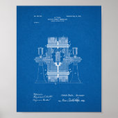 Tesla Electric Circuit Controller Patent - Bluepri Poster (Vorne)