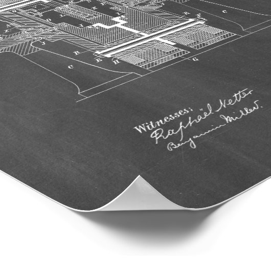 Tesla Electric Circuit Controller Patent - Chalkbo Poster (Ecke)