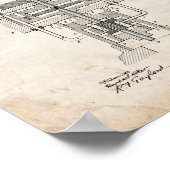 Tesla Electric Generator Patent - Old Look Poster (Ecke)