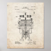 Tesla Electric Generator Patent - Old Look Poster (Vorne)