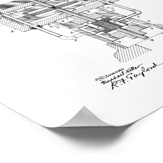 Tesla Electric Generator Patent Poster (Ecke)