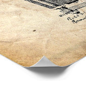 Tesla Electro Motor Patent Poster (Ecke)