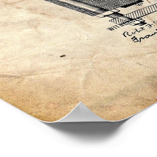 Tesla Electro Motor Patent Poster (Ecke)