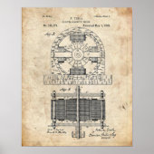 Tesla Electro Motor Patent Poster (Vorne)