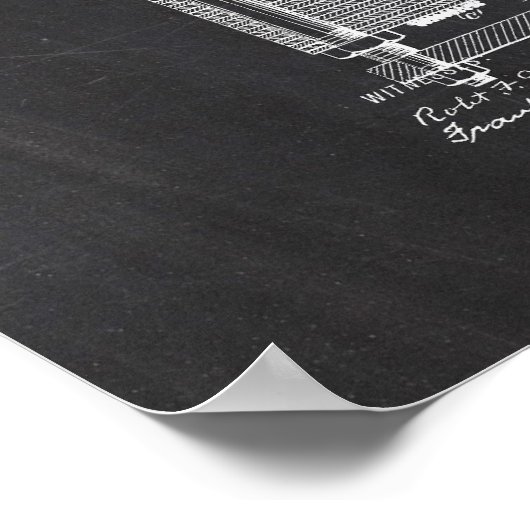 Tesla Electro Motor Patent Poster (Ecke)