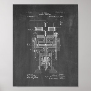 Tesla elektrisches Generator-Patent - Tafel Poster