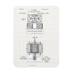 Tesla-Elektromagnetmotor-Patent aus der Vintage-Ze Magnet