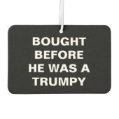 Tesla - gekauft, bevor er eine Trumpy war - schwar Autolufterfrischer (Rückseite)