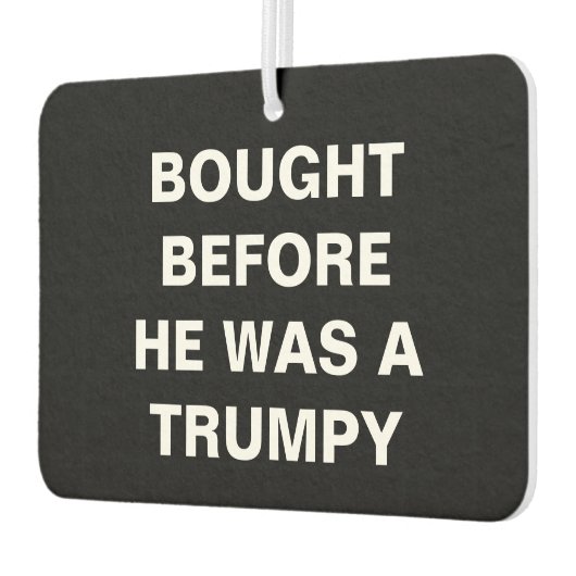 Tesla - gekauft, bevor er eine Trumpy war - schwar Autolufterfrischer (Links)