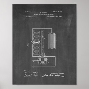 Tesla-Gerät zur Herstellung von Ozonpatent - Kreid Poster