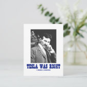 Tesla hatte recht (Nikola Tesla) Postkarte (Stehend Vorderseite)