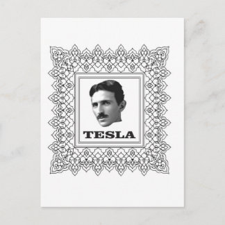Tesla in einer Box Postkarte