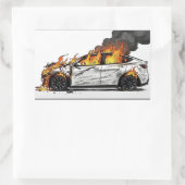 Tesla in Flammen Rechteckiger Aufkleber (Tasche)