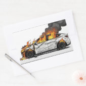 Tesla in Flammen Rechteckiger Aufkleber (Umschlag)