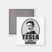 Tesla ist mein Homeboy Magnet (Vorderseite/Rückseite)