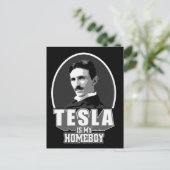 Tesla ist mein Homeboy Postkarte (Stehend Vorderseite)