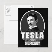 Tesla ist mein Homeboy Postkarte (Vorne/Hinten)
