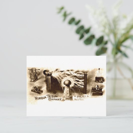 Tesla Letterhead Postkarte (Stehend Vorderseite)