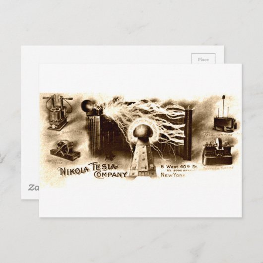Tesla Letterhead Postkarte (Vorne/Hinten)