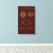 Tesla Patent 00382280 Sht 4 Stretched Canvas Print Leinwanddruck (Insitu (Holzboden))