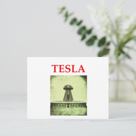 Tesla Postkarte (Stehend Vorderseite)