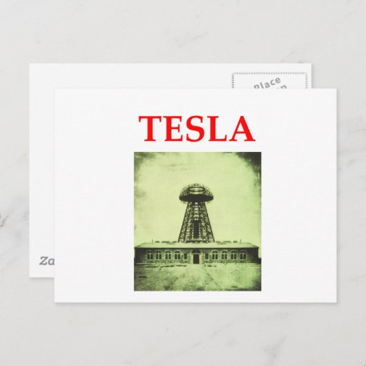 Tesla Postkarte (Vorne/Hinten)